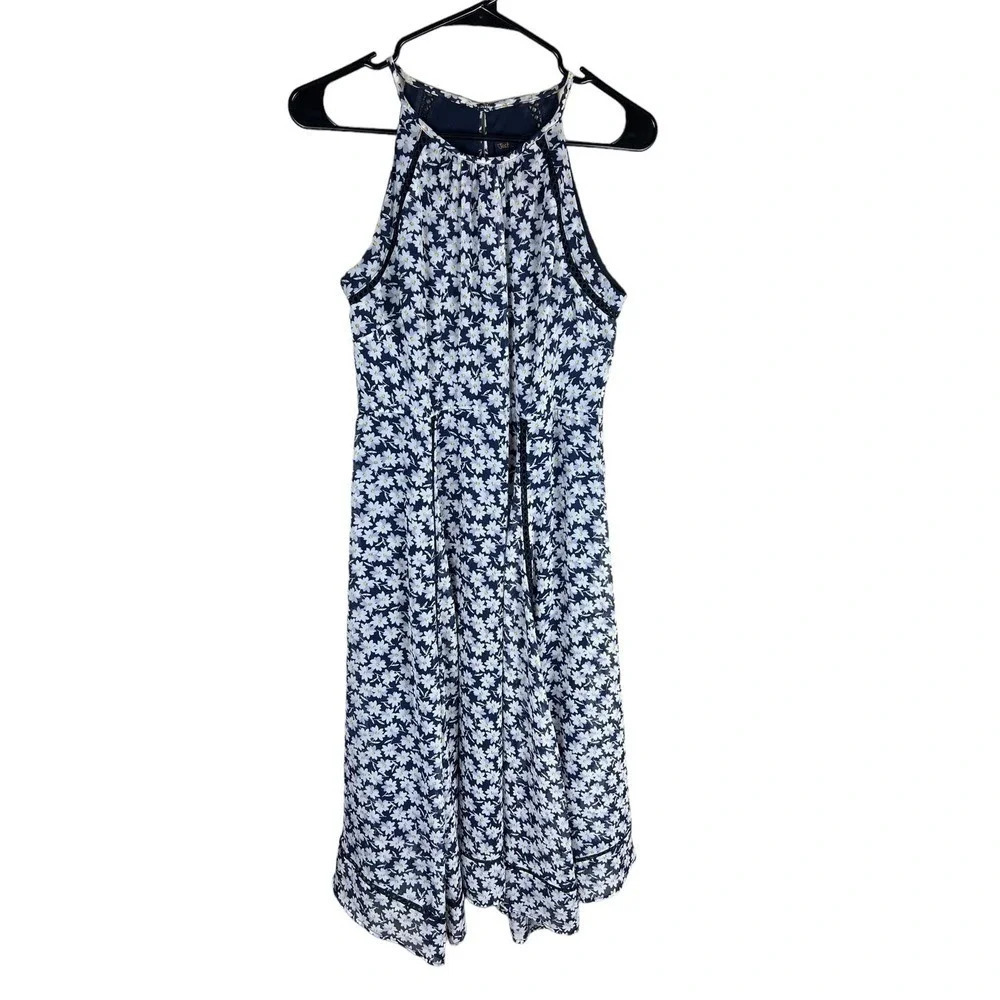 Just Taylor Floral Halter Midi Handkerchief Hem A-line Dress Women’s 4